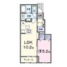 カルム　ボヌール 1LDKの間取り