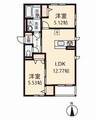 グランエスポワール・シエル 2LDKの間取り