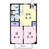 アミティＫ 2DKの間取り