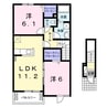 ペット・チェリーフィールド 2LDKの間取り