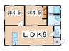 吉澤戸建て 2LDKの間取り