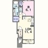 ヒルズ　韮崎　I 1LDKの間取り
