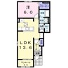 シーダーベルク　I 1LDKの間取り