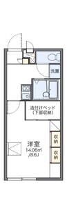 レオパレススカイタウン 1Kの間取り