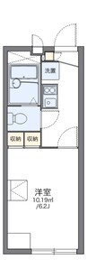 レオパレス甲府元城屋 1Kの間取り