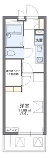 レオパレス甲府塩部 1Kの間取り