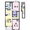 アイリスホーム柿平　I 2LDKの間取り