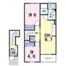 ツインフィオーレＢ 2DKの間取り