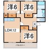 ハイツスプリモB 3LDKの間取り