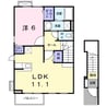 ウィンドミル１２３ーIII 1LDKの間取り