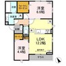 D-ROOM上石田 2LDKの間取り