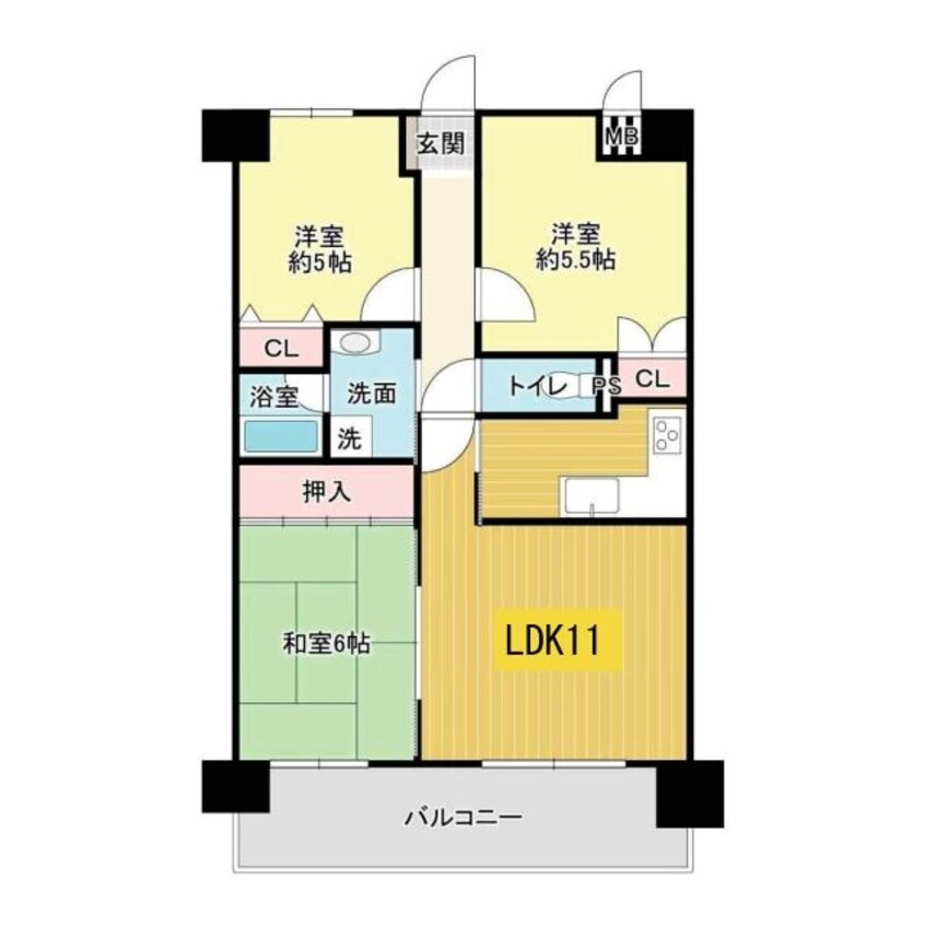 間取図 ライオンズヒルズ下関C棟