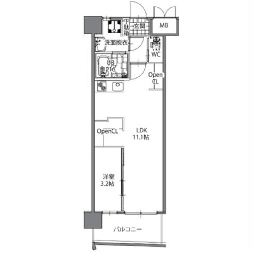 間取図 オーヴィジョンクラス下関駅前
