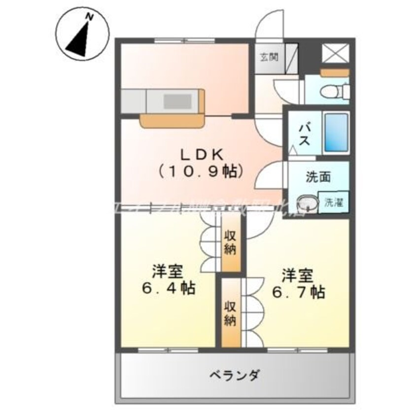 間取図 プロニティーＭＡＢＩ