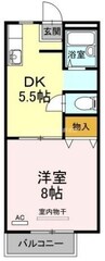 サンビレッジ児島　Ｊ棟 1DKの間取り