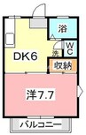 アネックス総社 1DKの間取り