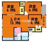 オアシス倉敷　A棟 3LDKの間取り