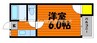 チェリー富原 1Kの間取り