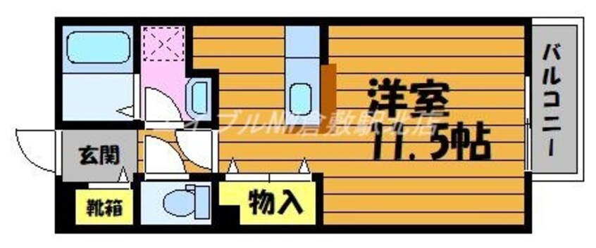 間取図 ラフィネ中島　Ｂ棟