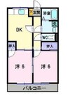 Dwell吉備路 2DKの間取り