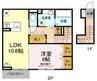 D-roomToba 1LDKの間取り