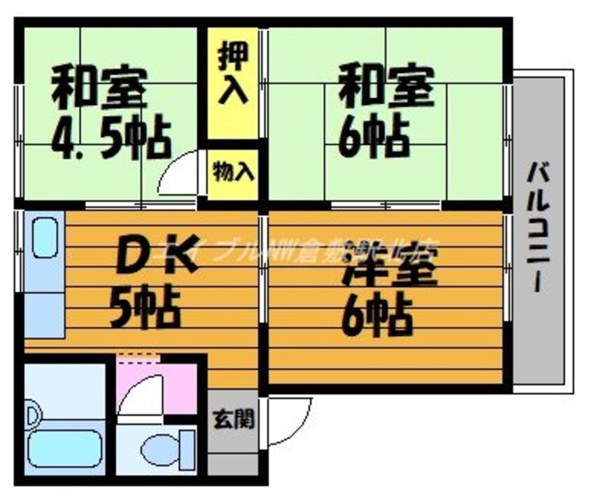 間取図 コーポ岸本　B棟