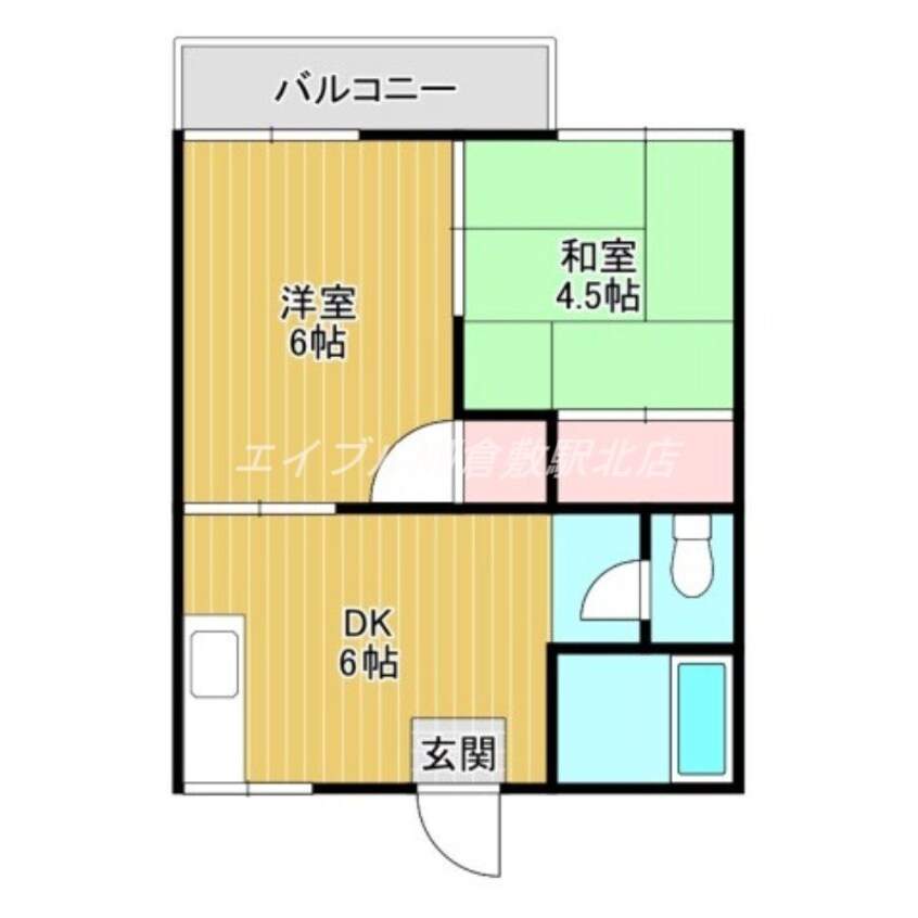 間取図 沖コーポラス　A