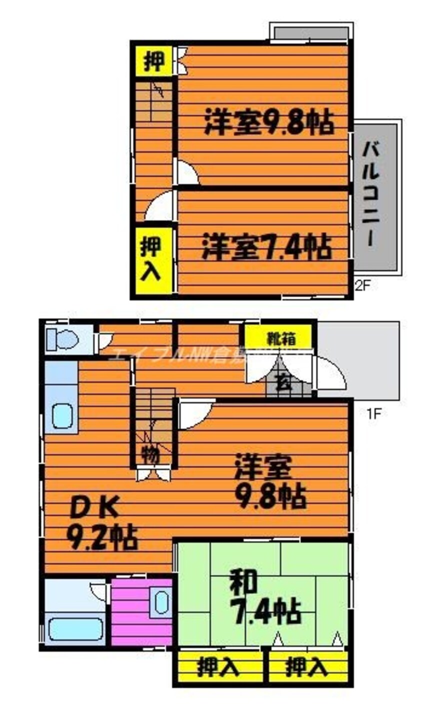 間取図 川入貸家