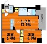 COCO川西町 2LDKの間取り