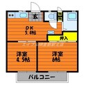 高見ハイツBの間取図