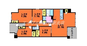 間取図 ビウェル倉敷中央通り弐番館