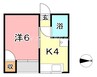 マンションみふねNo.6 1Kの間取り