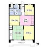 コスモ新川 4DKの間取り