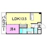 ルナピエーノ 1LDKの間取り