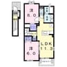 SPRING　EVER 2LDKの間取り