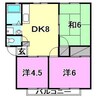 TUTUMIサンハイツ　A 3DKの間取り