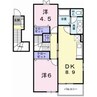 コーストアヴェニュー 2DKの間取り