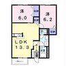 ミレニアムコーポ早田 2LDKの間取り