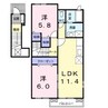 グランド アーネスト 2LDKの間取り