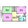 レーベンイケダ土居田２ 3DKの間取り