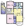 クレメント余戸A 2LDKの間取り