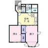 ドミールソレイユ 2DKの間取り