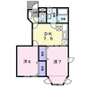 ドミールソレイユ 2DKの間取り