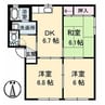 エーデルハイム栗田 3DKの間取り