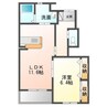 Ark court 1LDKの間取り