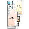 クレシア南黒田 1LDKの間取り