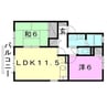 セジュール西余戸 2LDKの間取り
