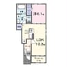 葉月 1LDKの間取り