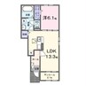 葉月 1LDKの間取り