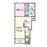 ポプラ 1LDKの間取り